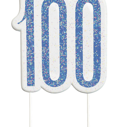 Świeca 100 Years Glitter Blue 8,5 cm
