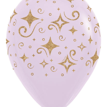 Balony Golden Diamonds Glitter Ink Mix 30cm 25szt