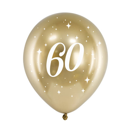 Balony 60 lat złote 30cm 6szt