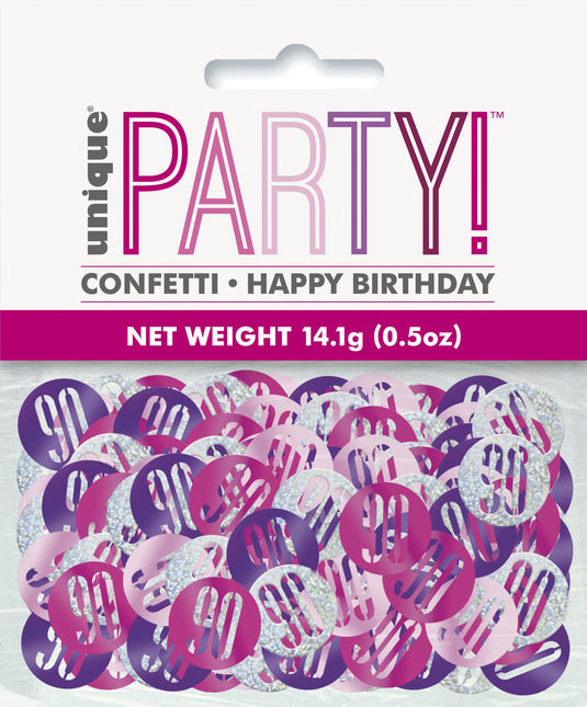 Konfetti stołowe 90 Years Pink 14gr