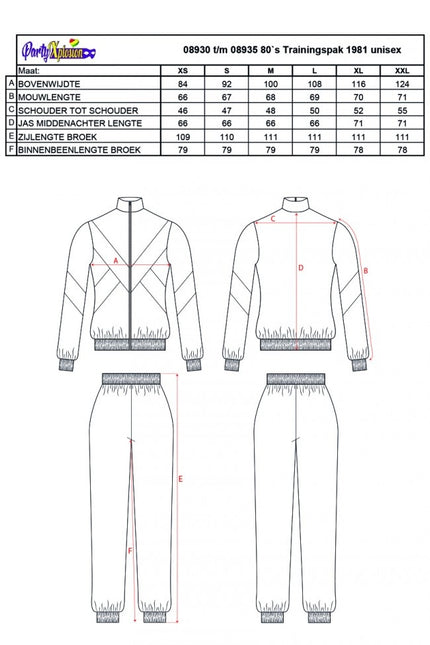 Dres w stylu lat 80-tych Unisex