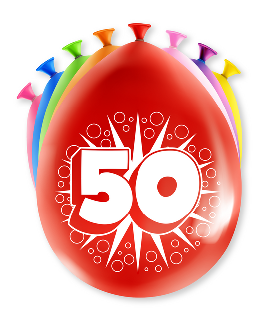 Balony 50 lat hurra 30cm 8szt