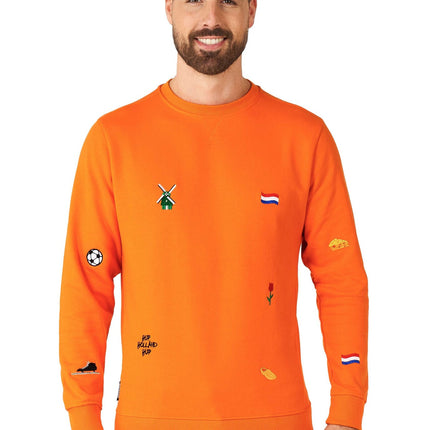 Pomarańczowy sweter Holland Hup dla mężczyzn <tc>OppoSuits</tc>