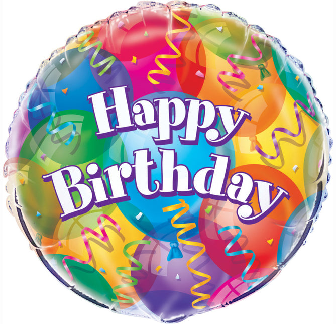 Balon helowy Happy Birthday Balony kolorowe 45 cm puste