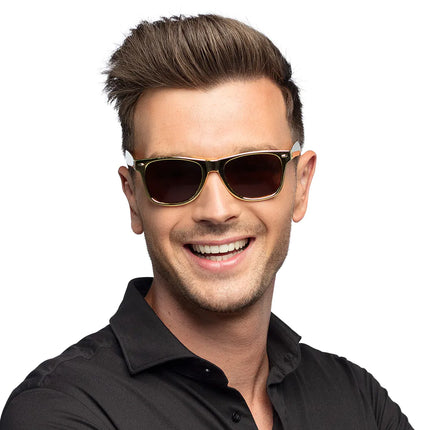 Złote okulary Wayfarer
