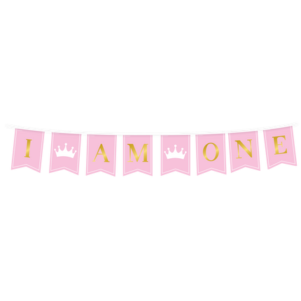 Baner na 1 rok różowy