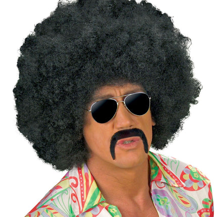 Fałszywe wąsy Disco 70S w kolorze czarnym