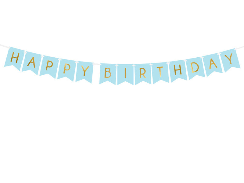 Baner Happy Birthday jasnoniebieski 1,75 m