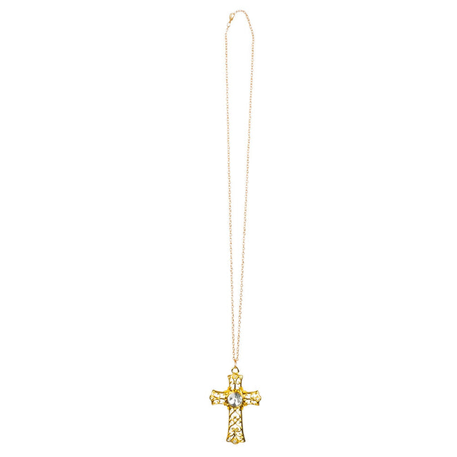 Łańcuszek Krzyż Złoty Diament