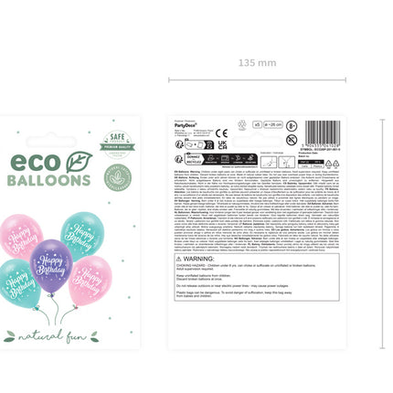 Balony urodzinowe kolorowe 26cm 5szt