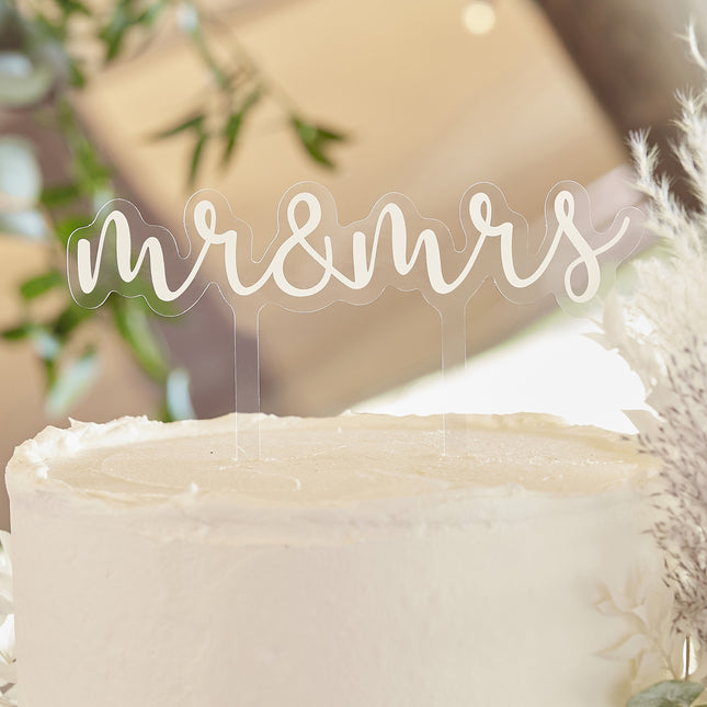 Topper na tort Mr&Mrs 11,7 cm