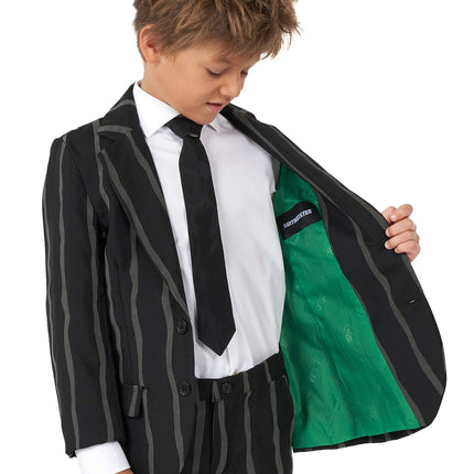 Czarny garnitur w prążki dla chłopca <tc>Suitmeister</tc>