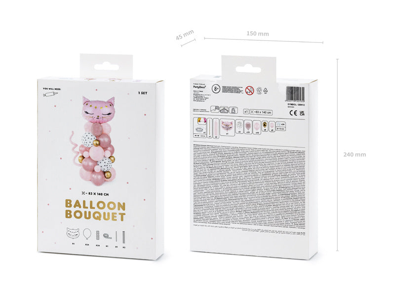 Balloon Pillar Cat Pink 1.4m