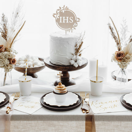 Topper na tort Communnie IHS Wood 23cm