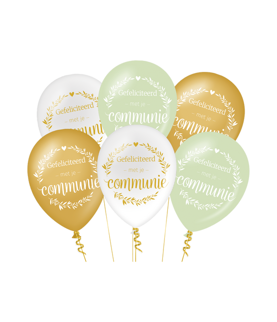 Balony komunijne 30cm 6szt