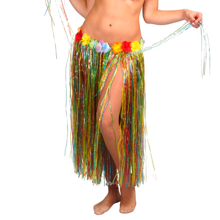 Spódnica Hawaii w kolorowe kwiaty 75 cm