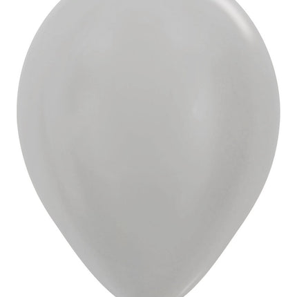 Balony Pearl Silver 30cm 50szt