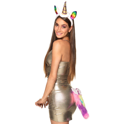 Tiara i ogon jednorożca 45 cm