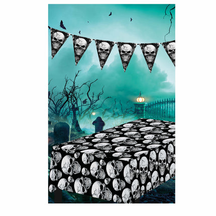 Obrus na Halloween Czaszki 2,74 m