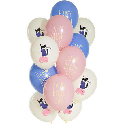 Balony urodzinowe Kot 33cm 12szt