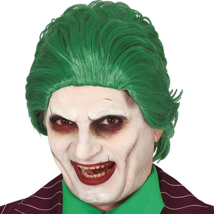 Peruka na Halloween Joker Clown Zielona