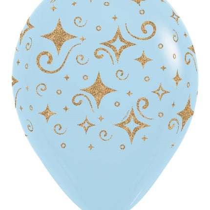 Balony Golden Diamonds Glitter Ink Mix 30cm 25szt
