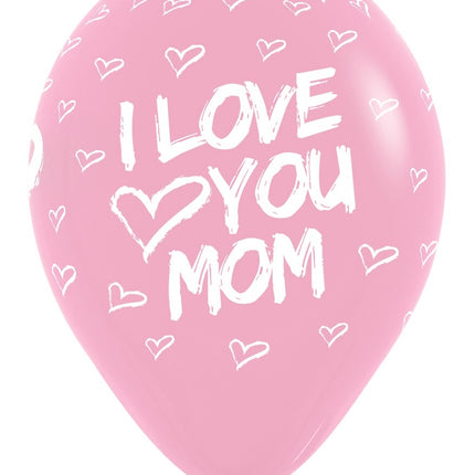 Balony Kocham Cię Mamo Mix 30cm 25szt