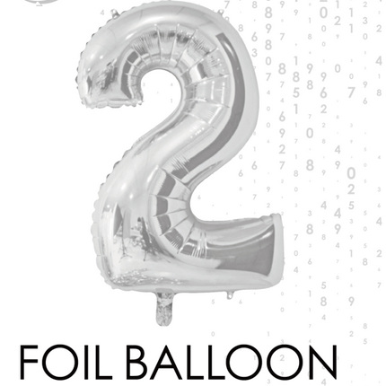 Balon foliowy Figurka 2 Srebrny 66cm