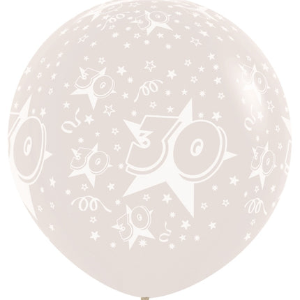 Balony numer 30 przezroczyste 91cm 2szt