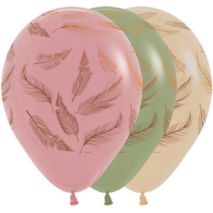 Balony Feathers Mix Copper Ink 30cm 25szt