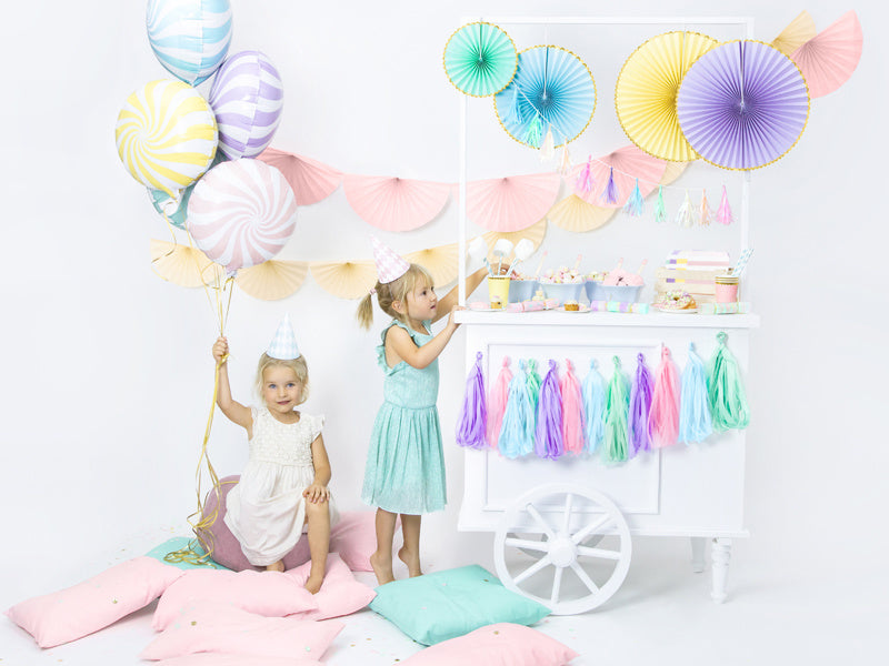 Zestaw wachlarzy papierowych jasnożółte złoto 23-40 cm 3 szt.
