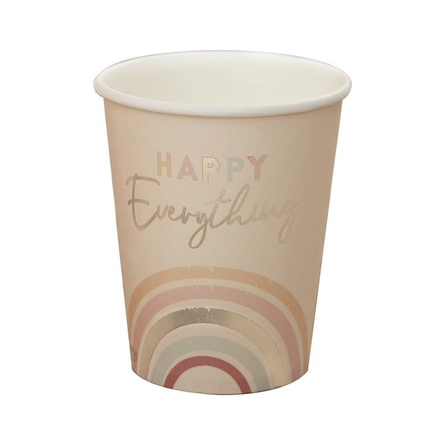 Tęczowe kubki Happy Everything 266ml 8szt