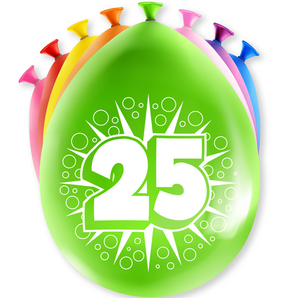 Balony 25 lat Hurra 30cm 8szt