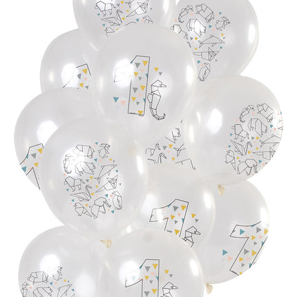 Balony na 1 rok Origami 30cm 12szt