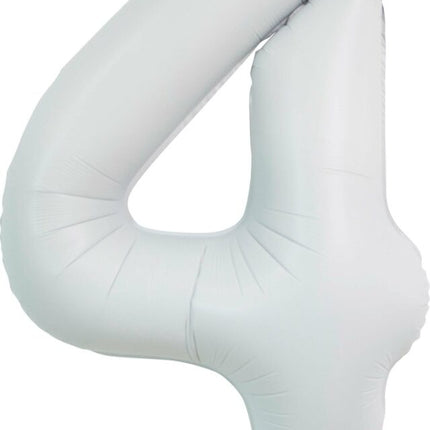 Balon z białą figurką 4 lata, połysk 86 cm