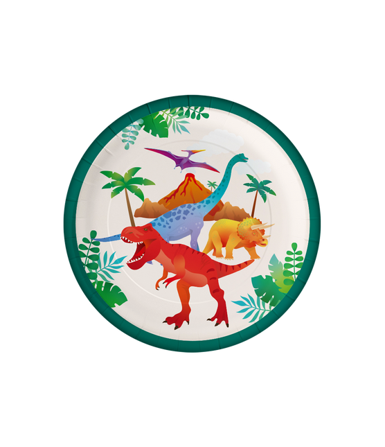 Kolorowe talerze Dino 23 cm 8 szt