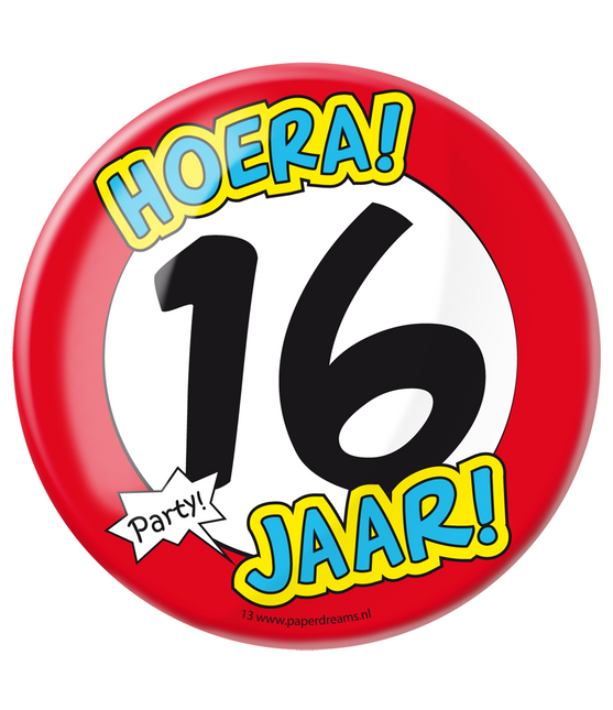 Przycisk 16 lat Znak drogowy 10,2 cm