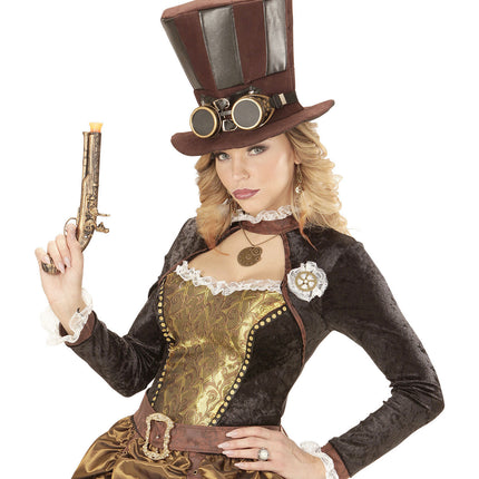 Kapelusz Steampunk High z okularami