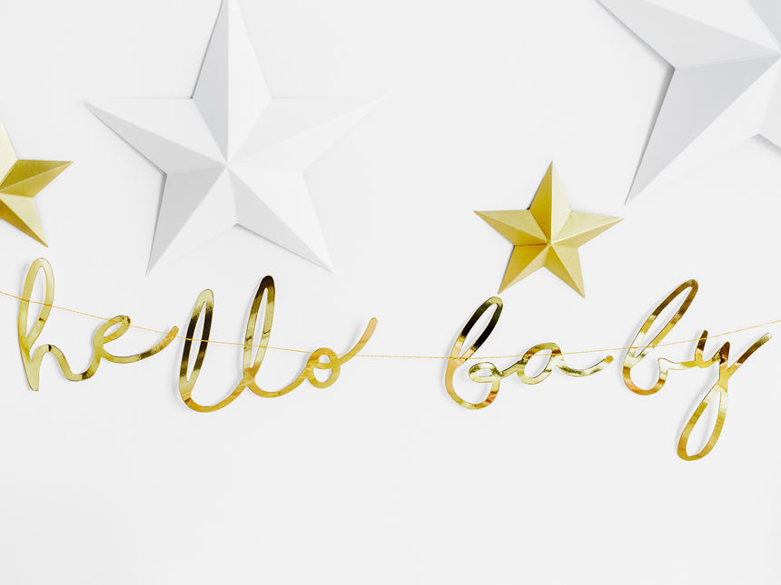 Girlanda urodzinowa Hello Baby Gold 70 cm