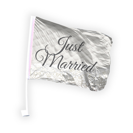Flaga samochodowa Just Married 2szt