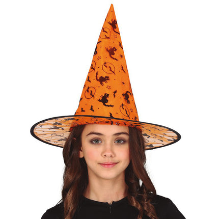 Halloweenowy kapelusz czarownicy pomarańczowy dla dziecka