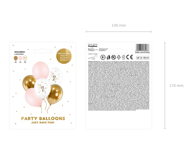 Balony One Mix Różowe 30cm 6szt