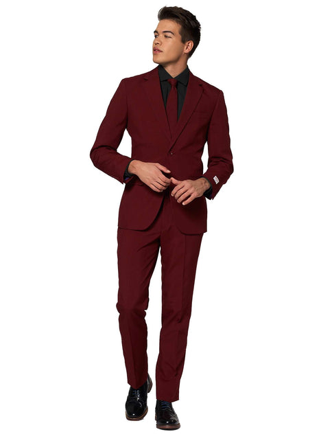 Bordowo-czerwony garnitur męski <tc>OppoSuits</tc>