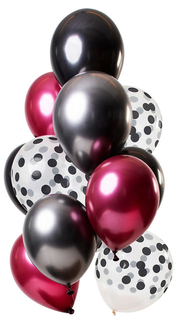Zestaw czarnych balonów 30cm 12szt