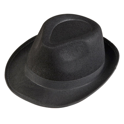 Czarny kapelusz gangstera z czarną opaską