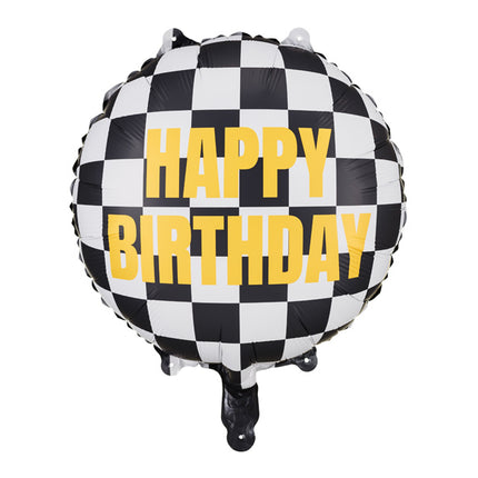 Urodzinowy balon wyścigowy z flagą pusty 35 cm