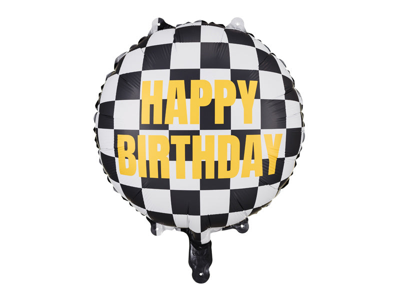 Urodzinowy balon wyścigowy z flagą pusty 35 cm