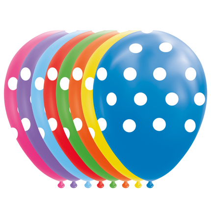 Kolorowe balony w kropki 30,5 cm 8 szt.