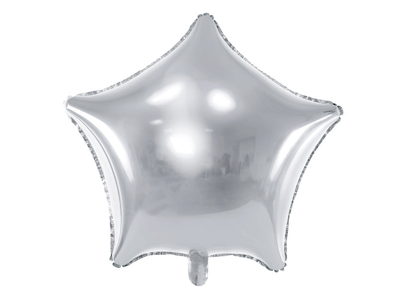 Balon helowy gwiazda srebrny pusty 48 cm