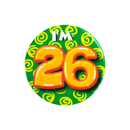 Jestem 26 Button 26 Years 5.5cm